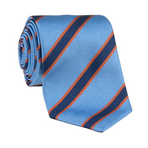 Silk Striped Tie in Sky