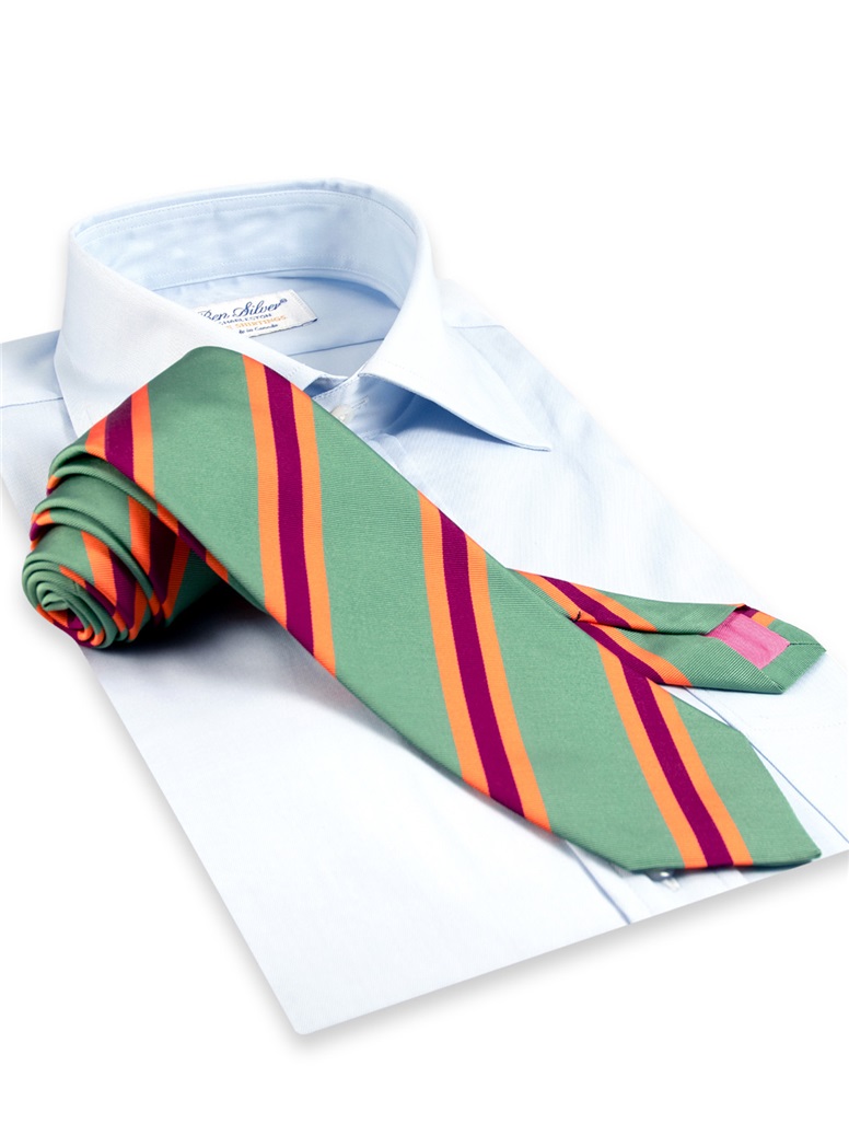 Mogador Silk Stripe Tie in Pastel