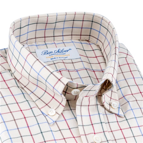 Multi-Color Check Brushed Cotton Button Down