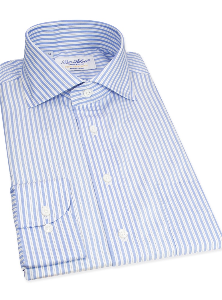 Blue, White, and Navy Stripe Cutaway