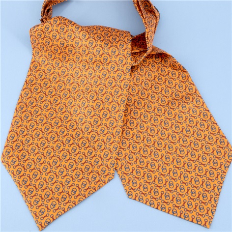 Silk Printed Ascot in Gold