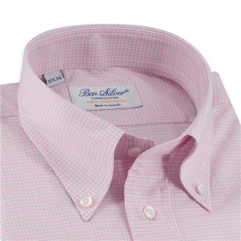 Pink and Sky Windowpane Button Down