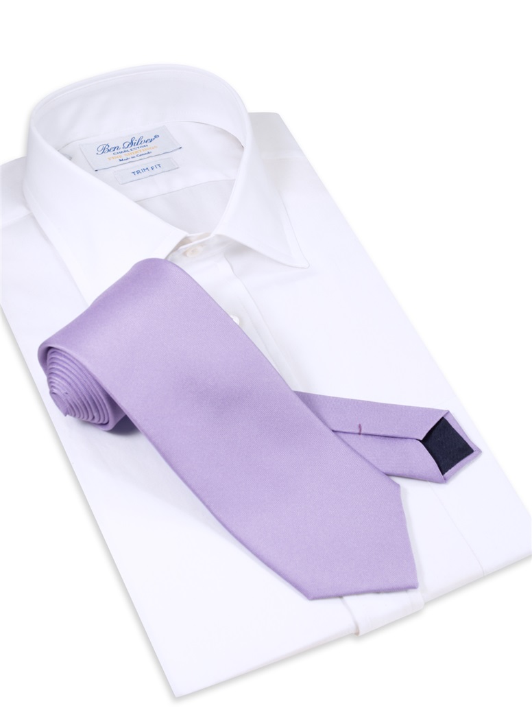 Silk Solid Tie in Lavender