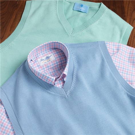 Cotton V-Neck Sweater Vests