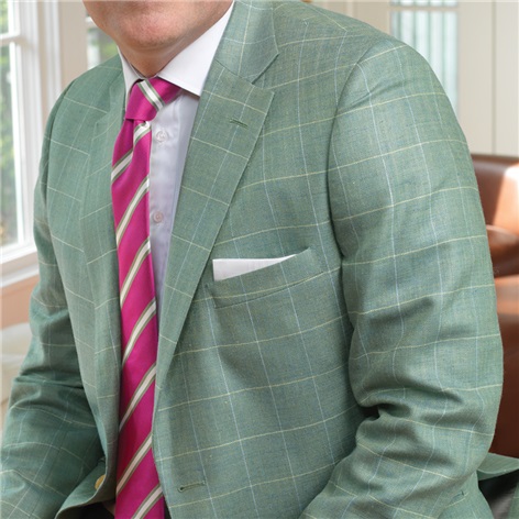 Sage Sport Coat with Cream Windowpanes