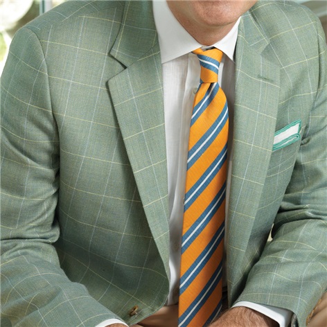 Sage Sport Coat with Cream Windowpanes