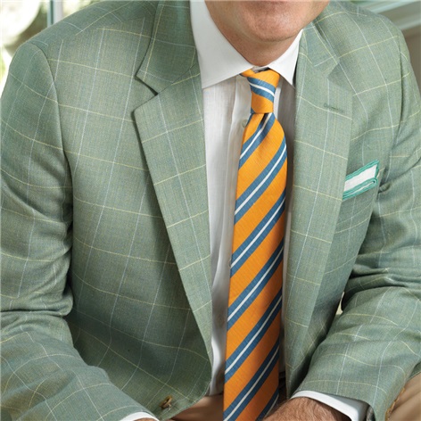 Sage Sport Coat with Cream Windowpanes