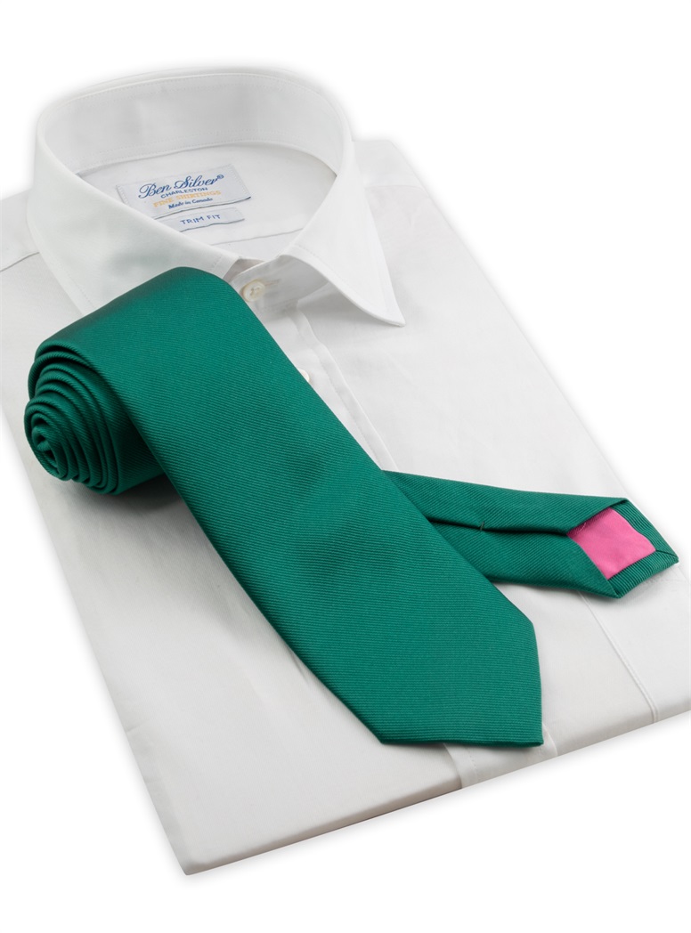 Silk Signature Solid Tie in Jade