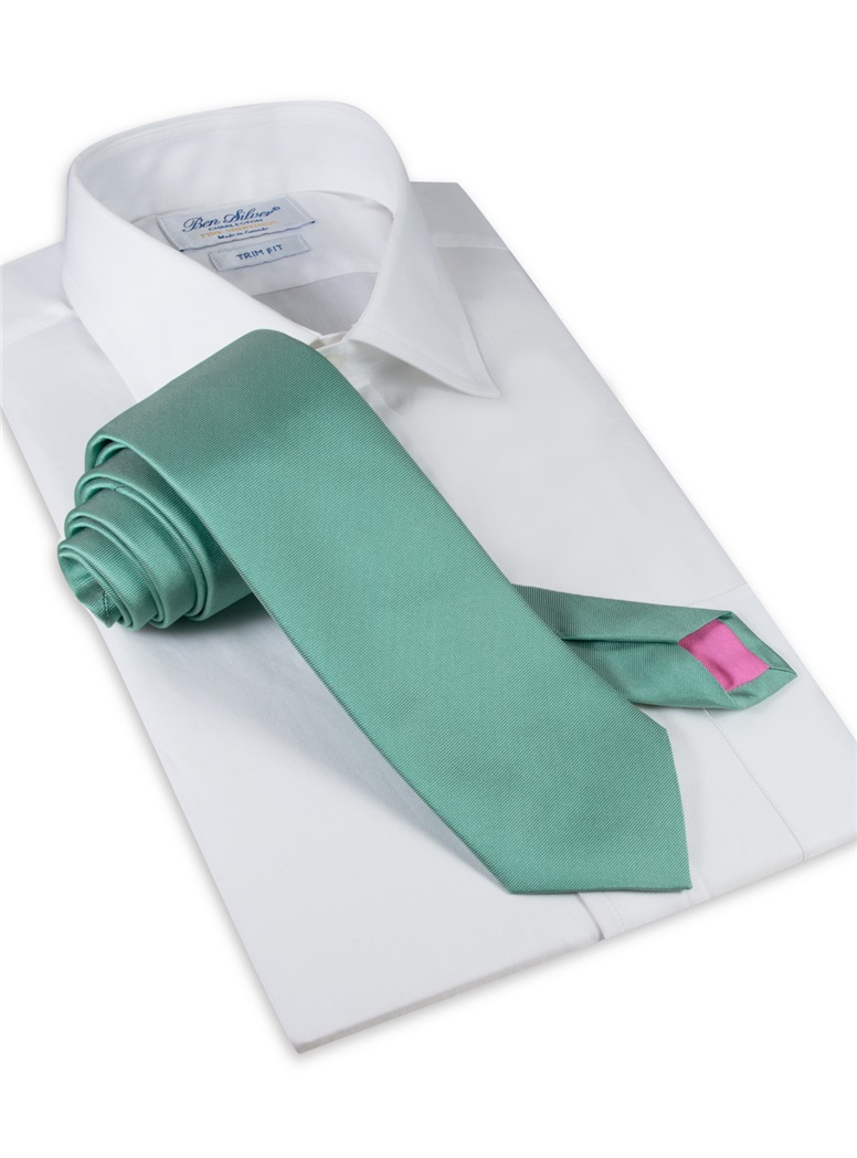 Silk Solid Signature Tie in Sage