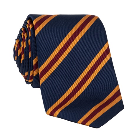 Silk Striped Tie in Navy
