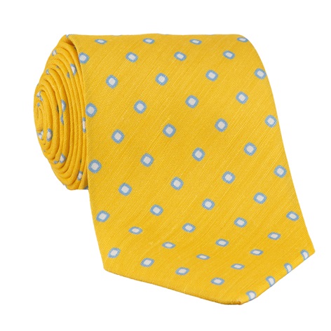 Silk and Linen Dot Tie in Sun