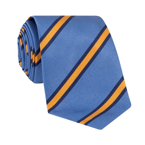 Silk Striped Tie in Cornflower