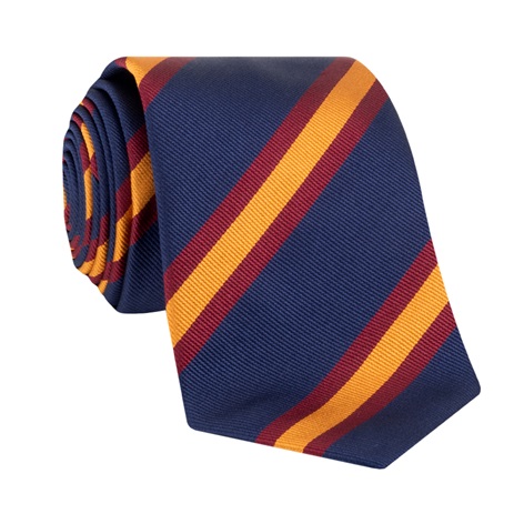 Silk Striped Tie in Navy