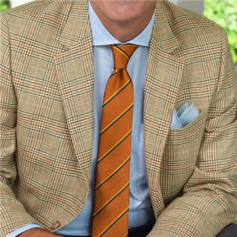 Sage and Cream Glen Plaid Sport Coat with Copper  Overcheck