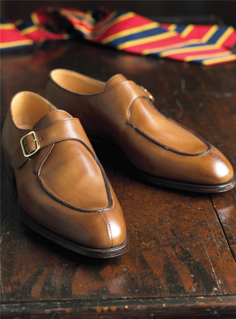 Monk strap tan shoes sale