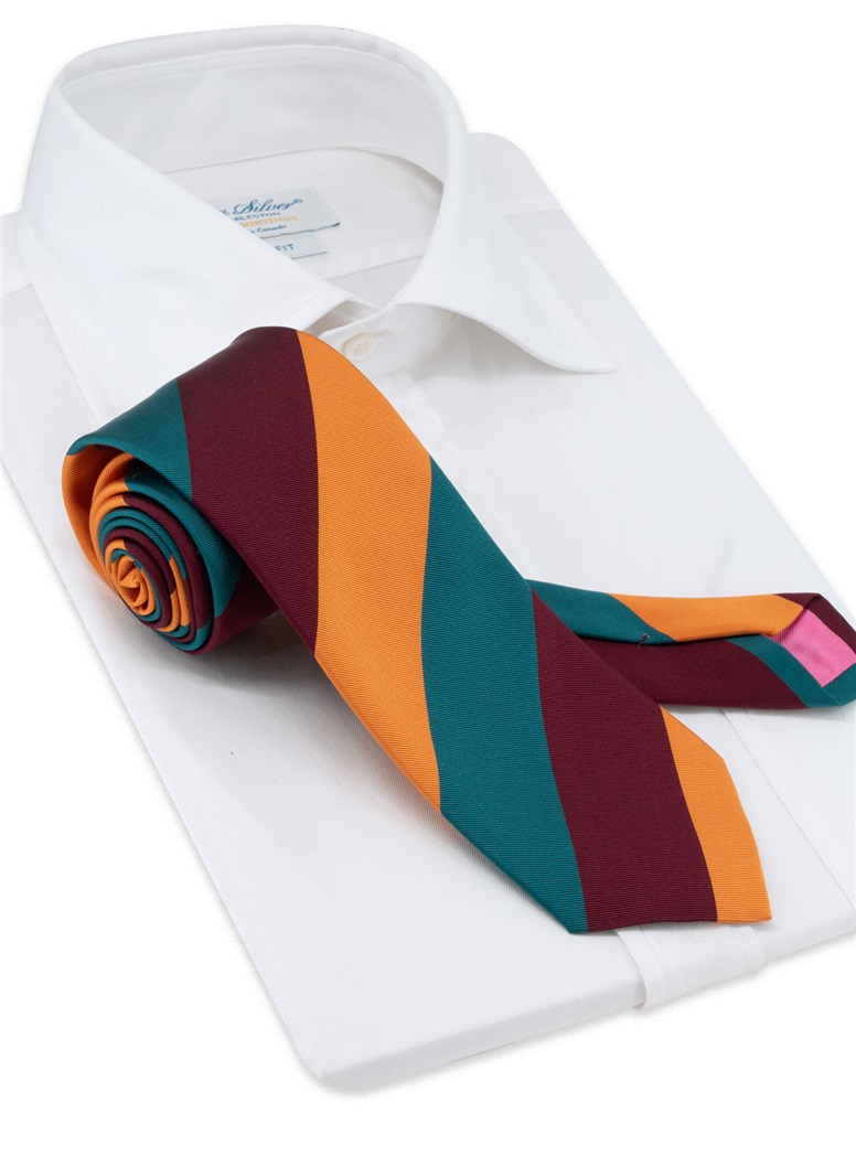 Silk Block Striped in Teal