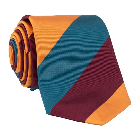Silk Block Striped in Teal