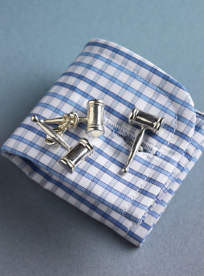 Sterling Silver Double Gavel Cufflinks