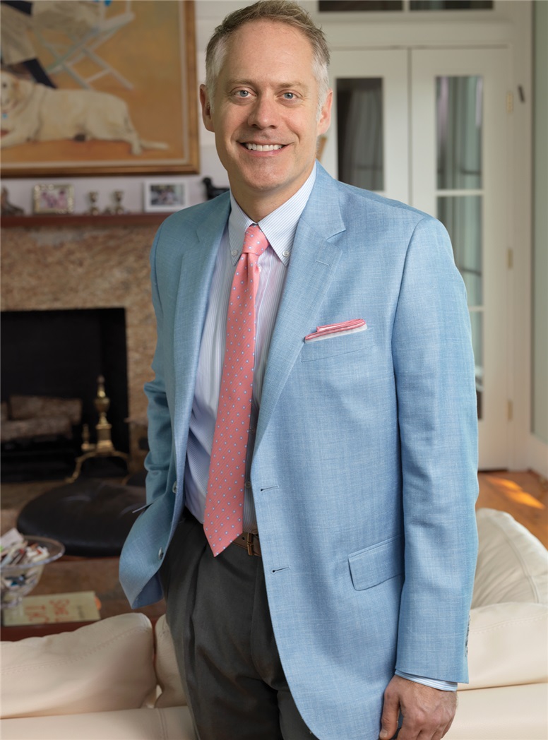 Wool, Silk & Linen Sport Coat in Sky Herringbone