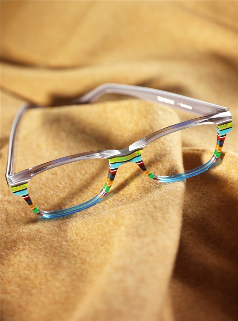 Multi-Colored Handmade Frame in Aqua and Grey
