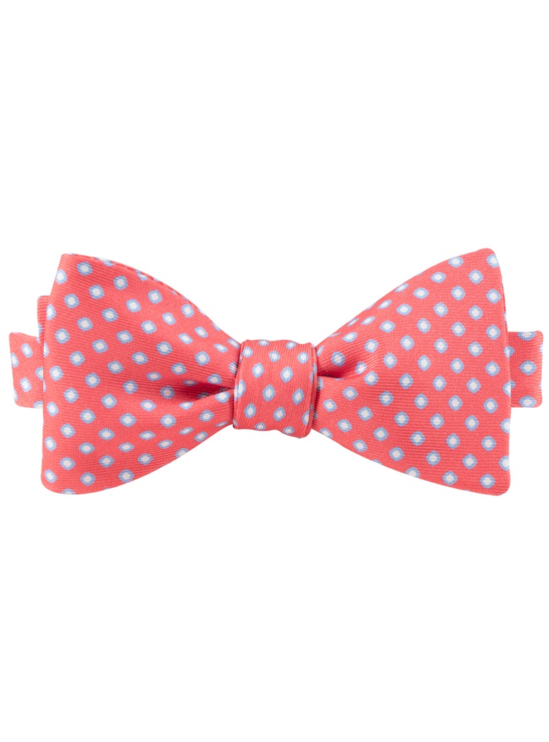 Printed Silk Bow Tie in Pink
