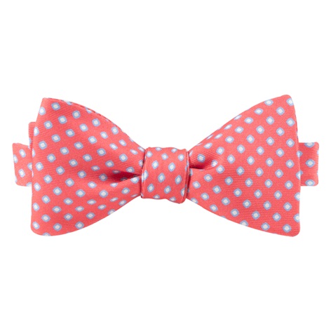 Printed Silk Bow Tie in Pink
