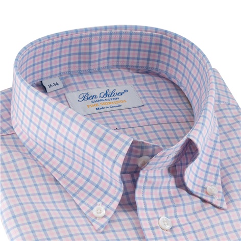 Pink and Blue Check Button Down