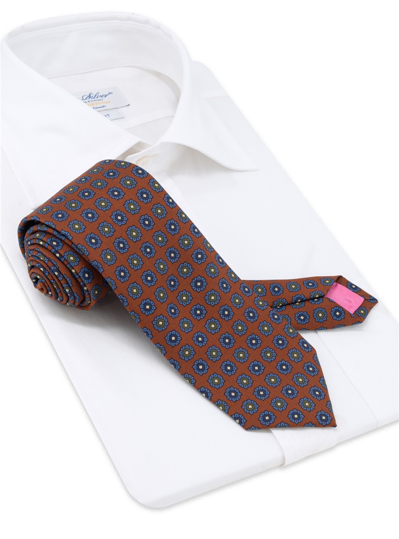 Silk Neat Tie in Copper
