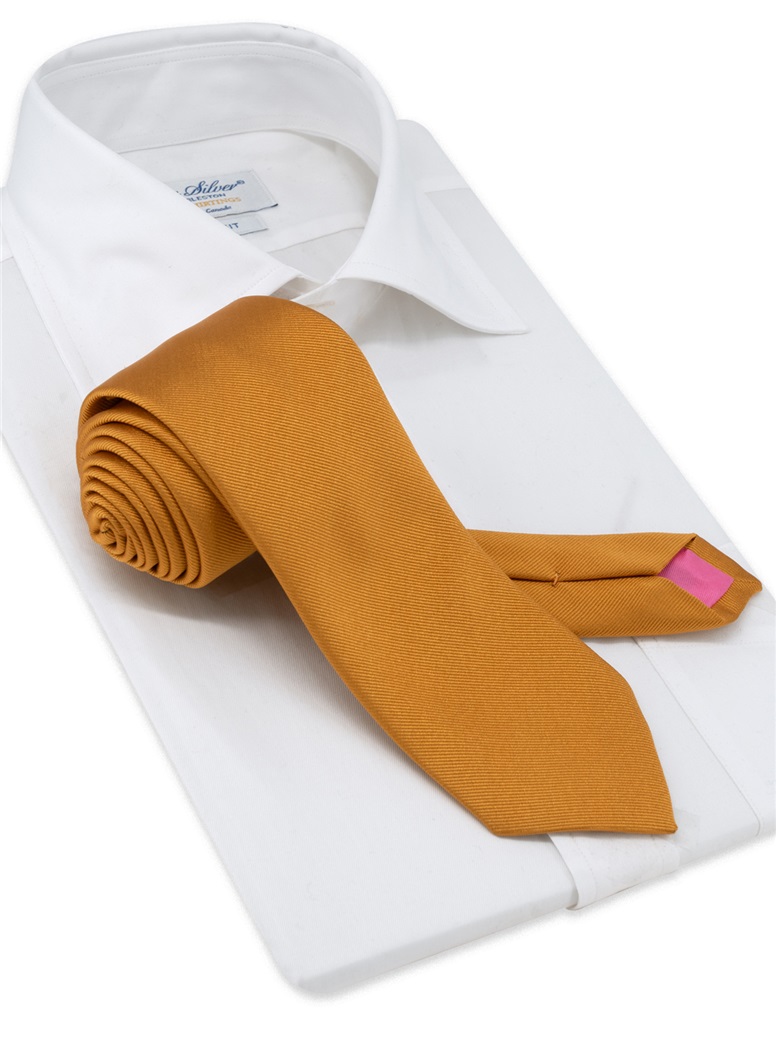Silk Signature Solid Tie in Amber