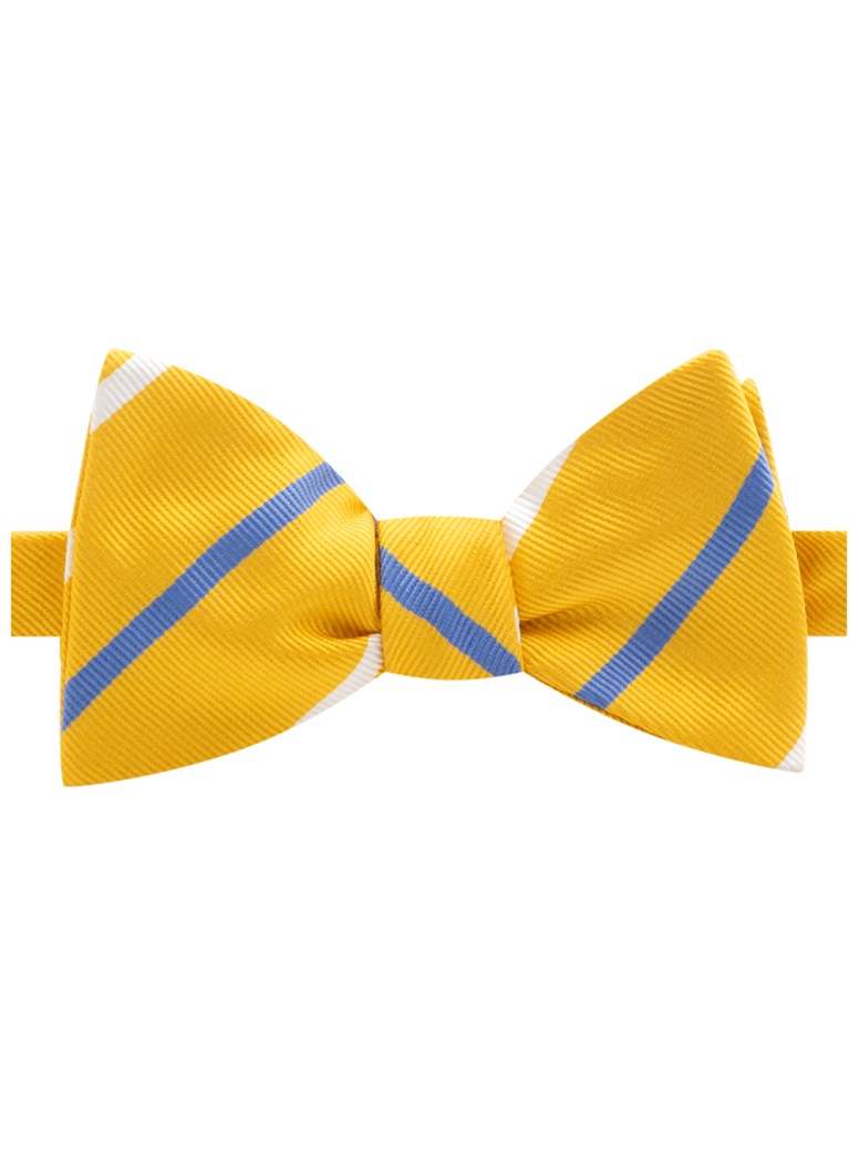 Silk Bar Striped Bow Tie in Sun