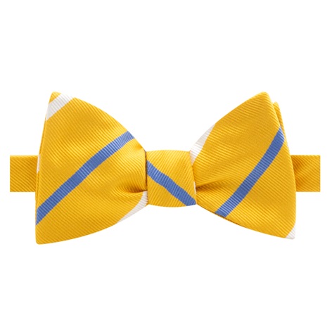 Silk Bar Striped Bow Tie in Sun