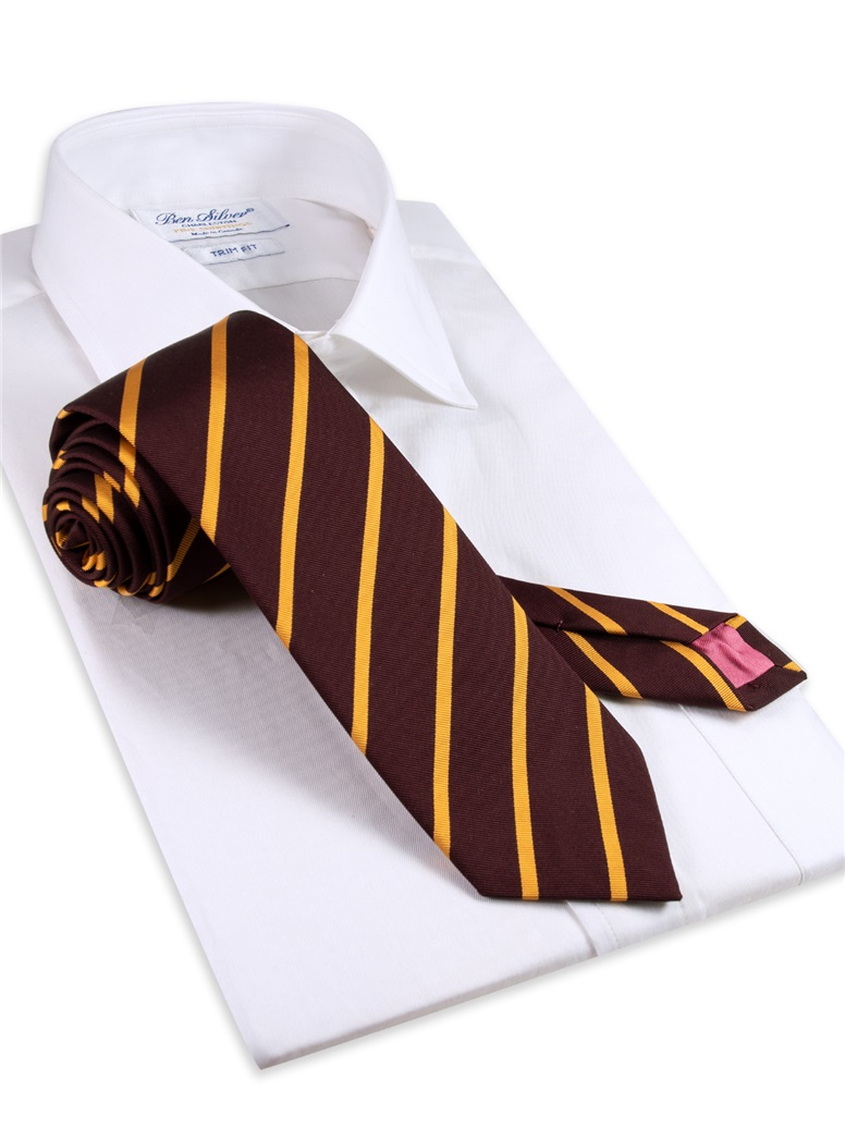 Mogador Striped Tie in Claret