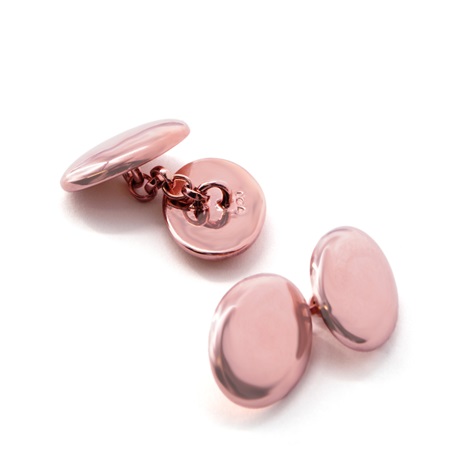 Rose Gold Stone Oval Cufflinks