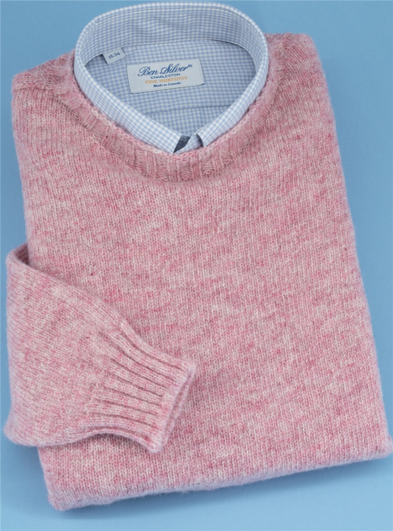 Shetland Crewneck Sweater in Blush