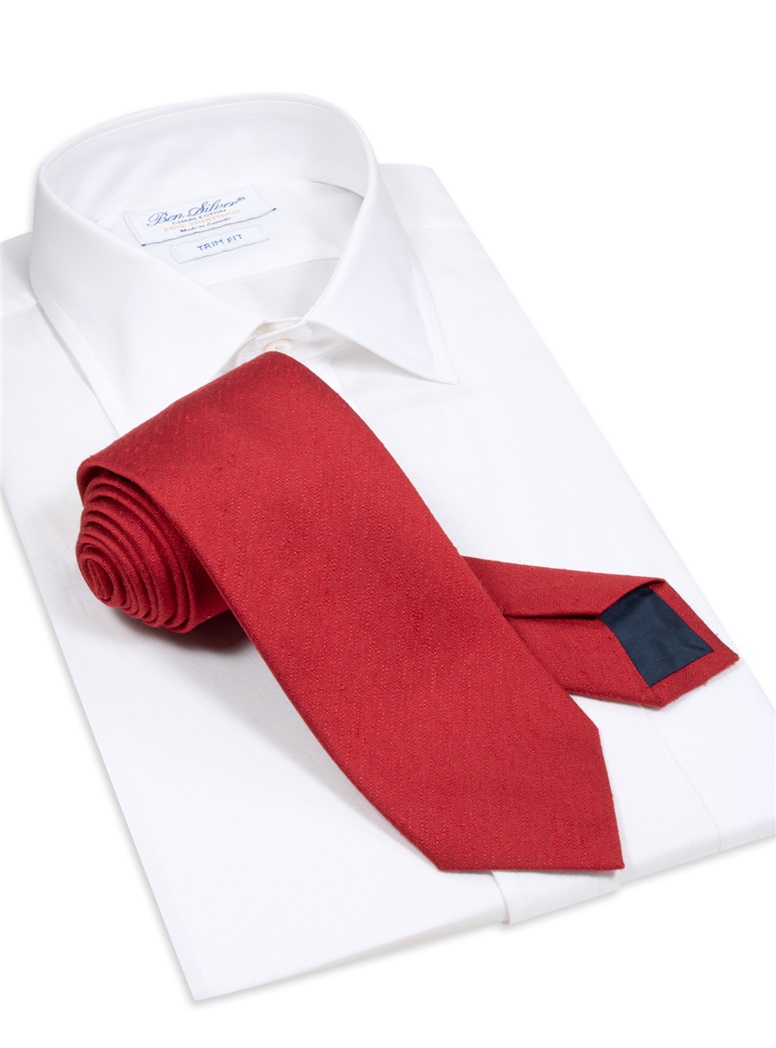 Silk Shantung Tie in Cardinal