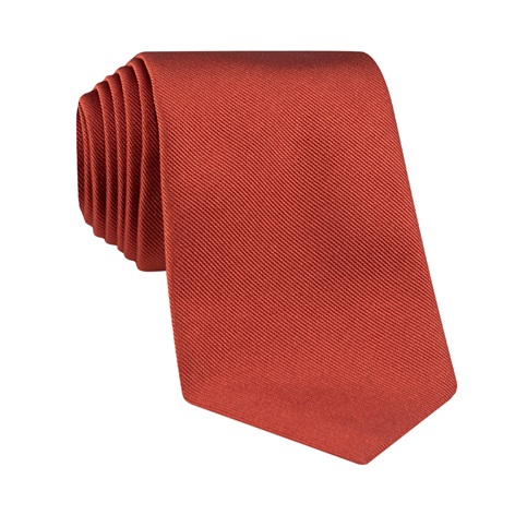 Silk Signature Solid Tie in Burnt Orange