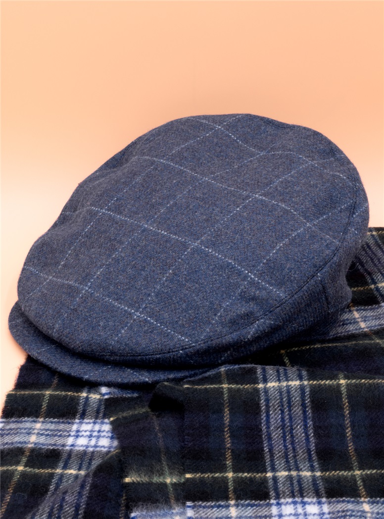 Wool Helmsley Motoring Cap in Storm Blue
