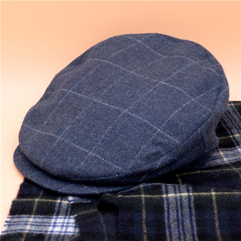 Wool Helmsley Motoring Cap in Storm Blue