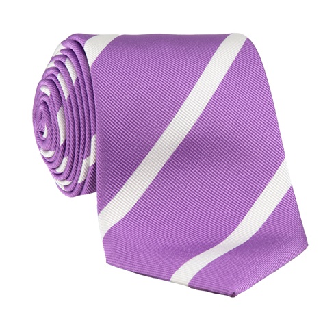 Silk Bar Striped Tie in Pansy