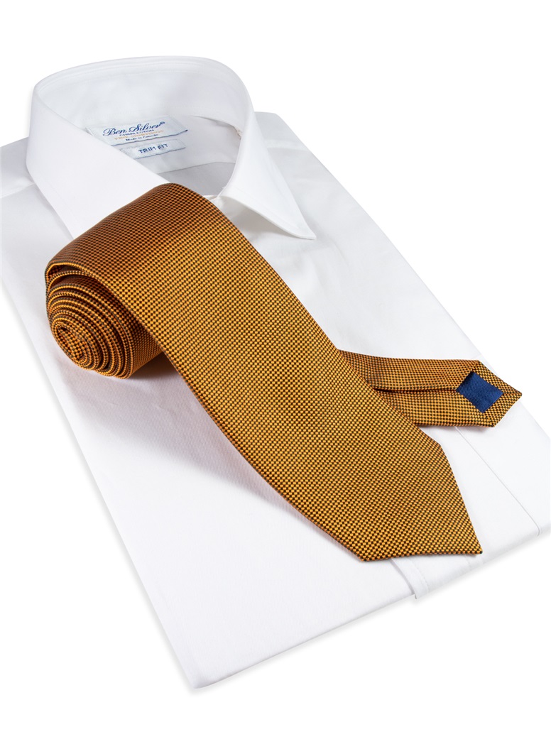 Silk Basketweave Tie in Bronze