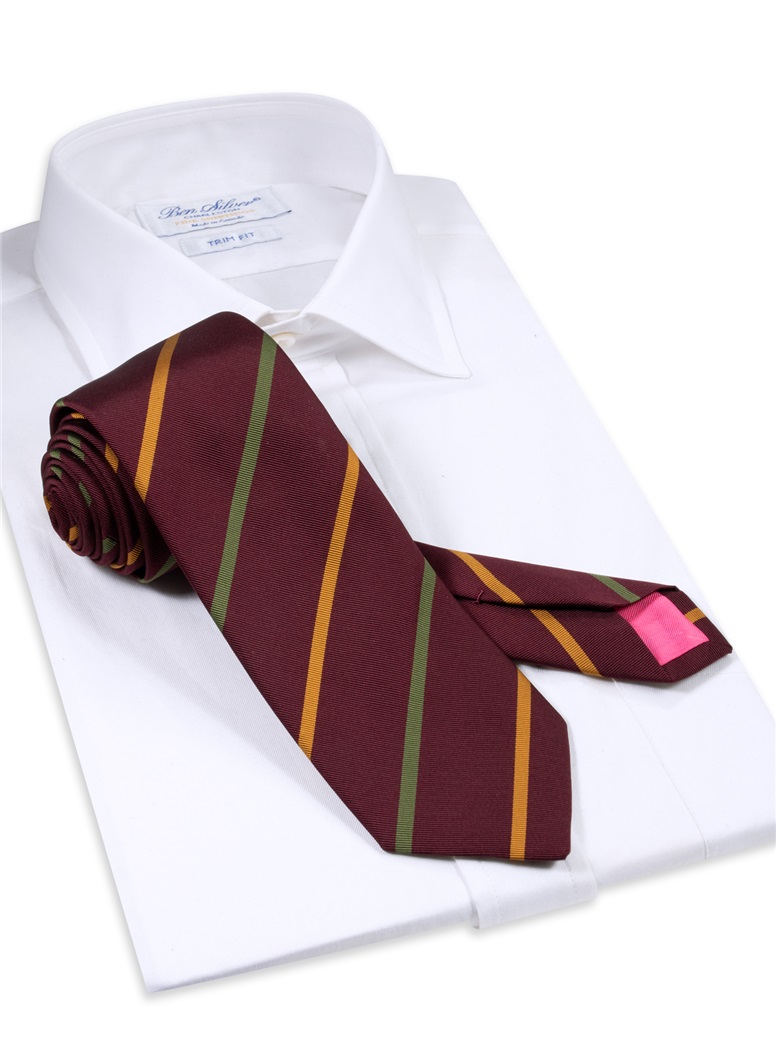 Mogador Striped Tie in Wine