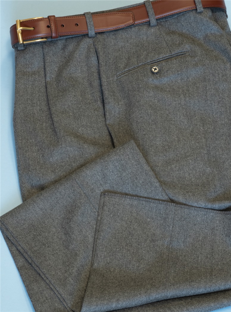 Italian Flannel Trousers in Forward Pleat