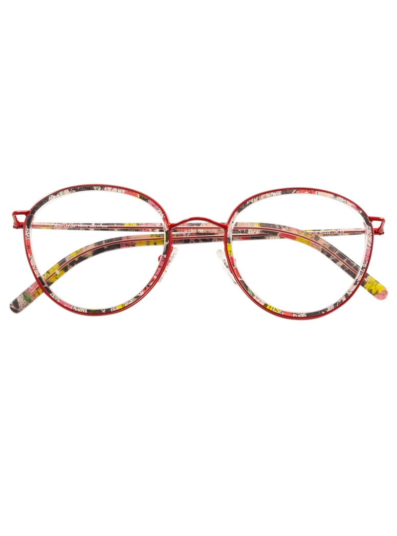 Retro Round Frames in Red Floral