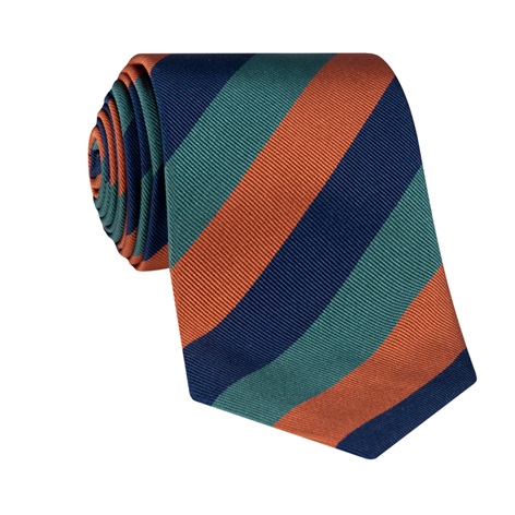 Silk Block Striped Tie in Copper