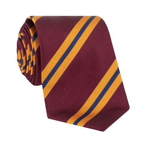 Silk Striped Tie in Claret