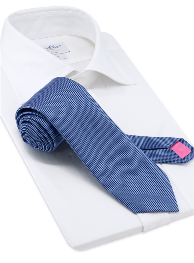 Silk Basketweave Tie in Royal Blue