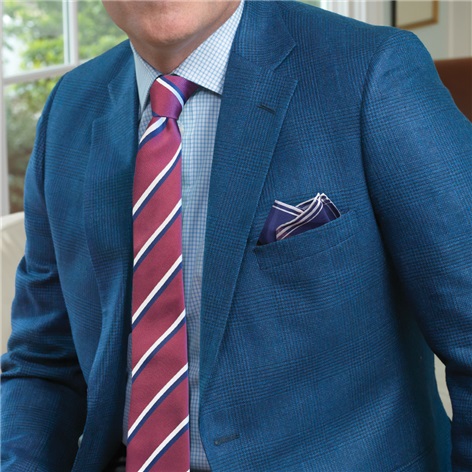 Blue and New Navy Prince of Wales Plaid Sport Coat