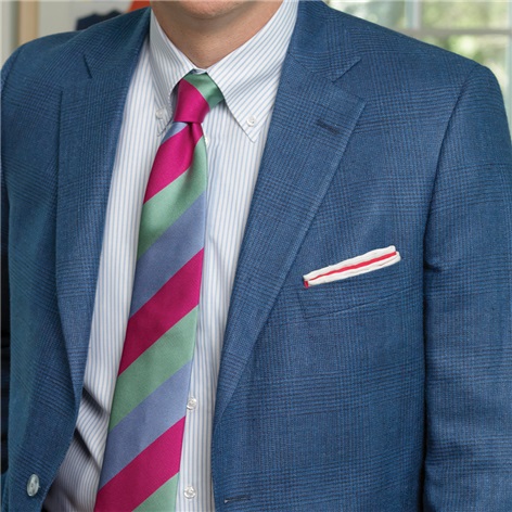 Blue and New Navy Prince of Wales Plaid Sport Coat