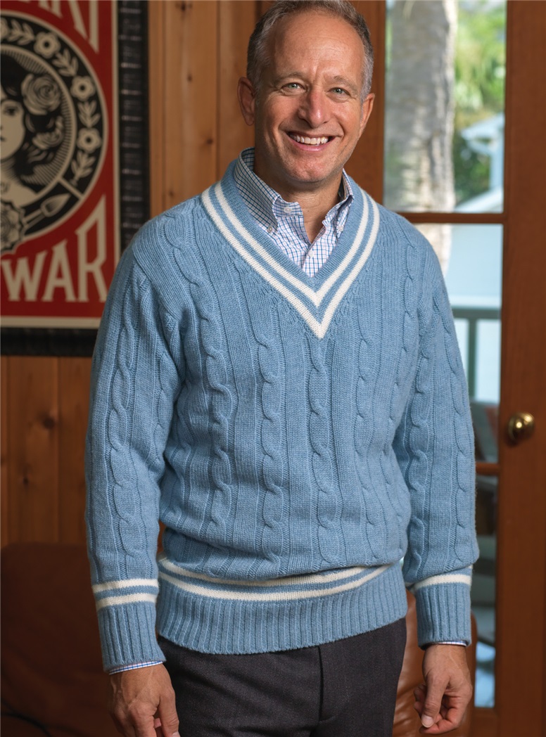 Cashmere Cable Knit Tennis Sweater