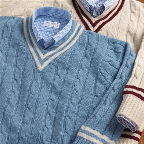 Cashmere Cable Knit Tennis Sweater
